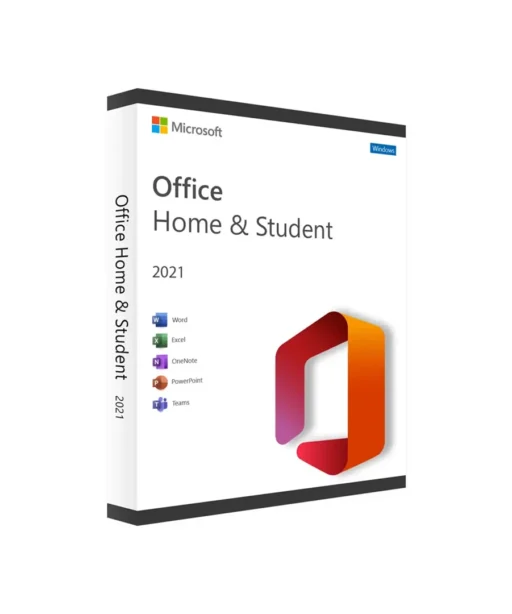 A white box with a logo on it, perfect for Office 2021 Home & Student.