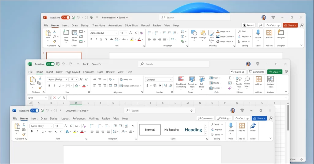 Microsoft Office 2024 Professional Plus applications including Word, Excel, PowerPoint, and Outlook