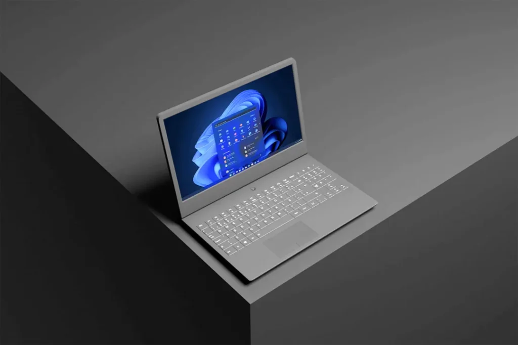 Windows 11 Home on a laptop in dark mode with a modern, minimalist interface