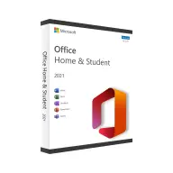 Box for Microsoft Office Home & Student 2021, featuring the Microsoft logo, product name, and colorful Office logo icons for Word, Excel, PowerPoint, and OneNote on a white background.