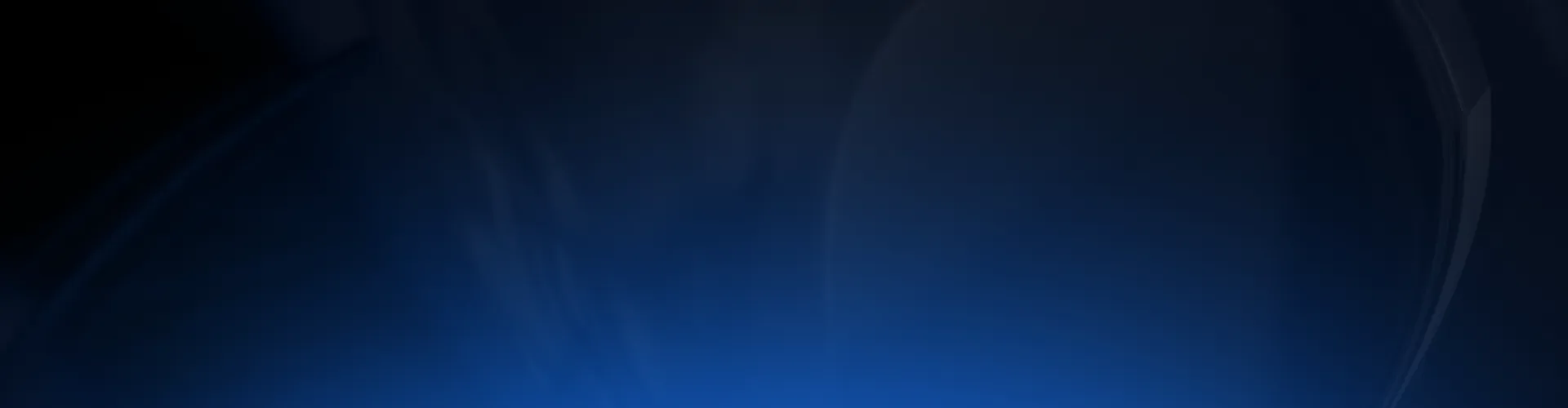 A dark gradient background with deep blue at the bottom fading to black at the top, featuring subtle light streaks and soft circular shapes.